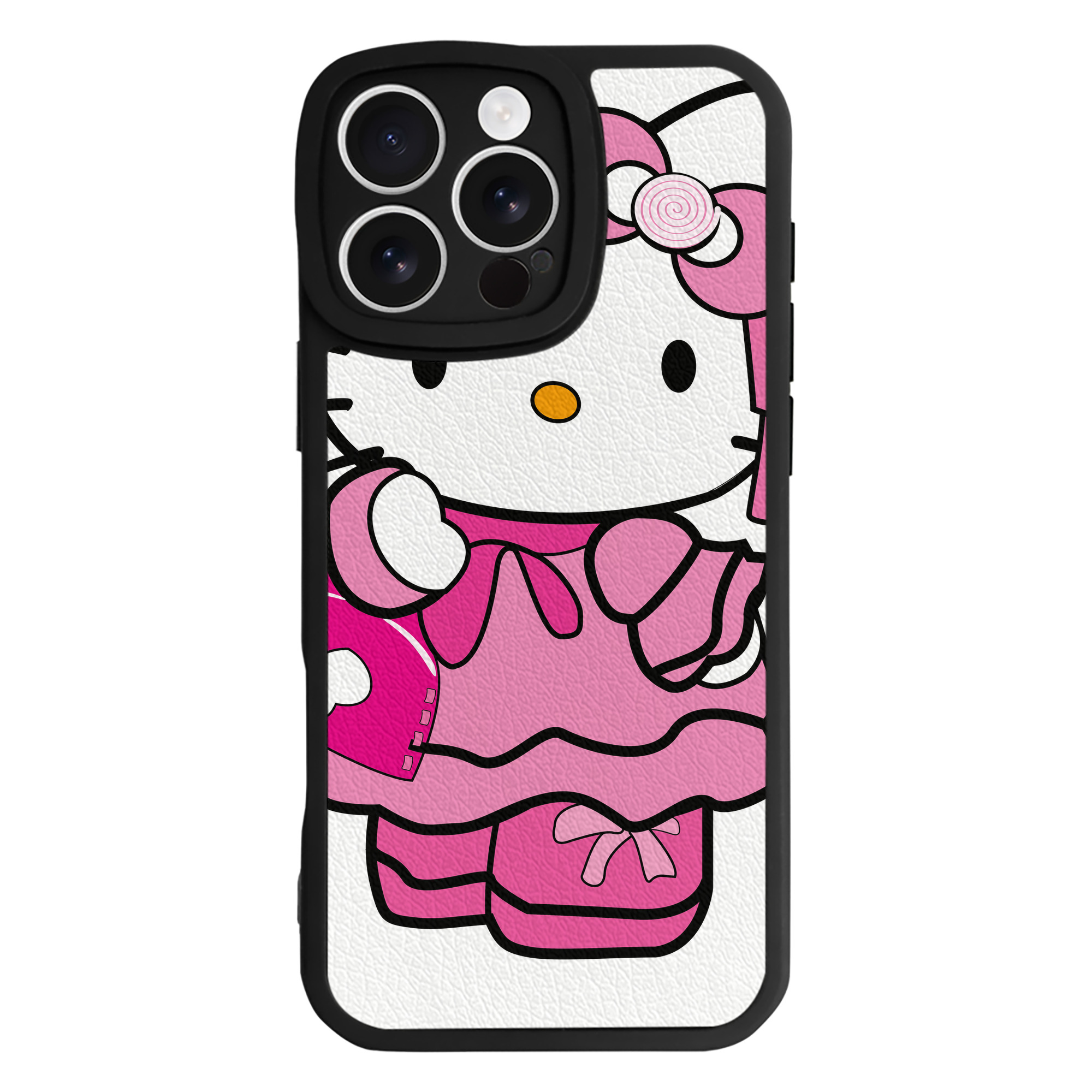 （画像用） Hello Kitty ハローキティ 【iPhone 16シリーズ対応】シリコンスマホケース（レザー調） 材質：シリコン